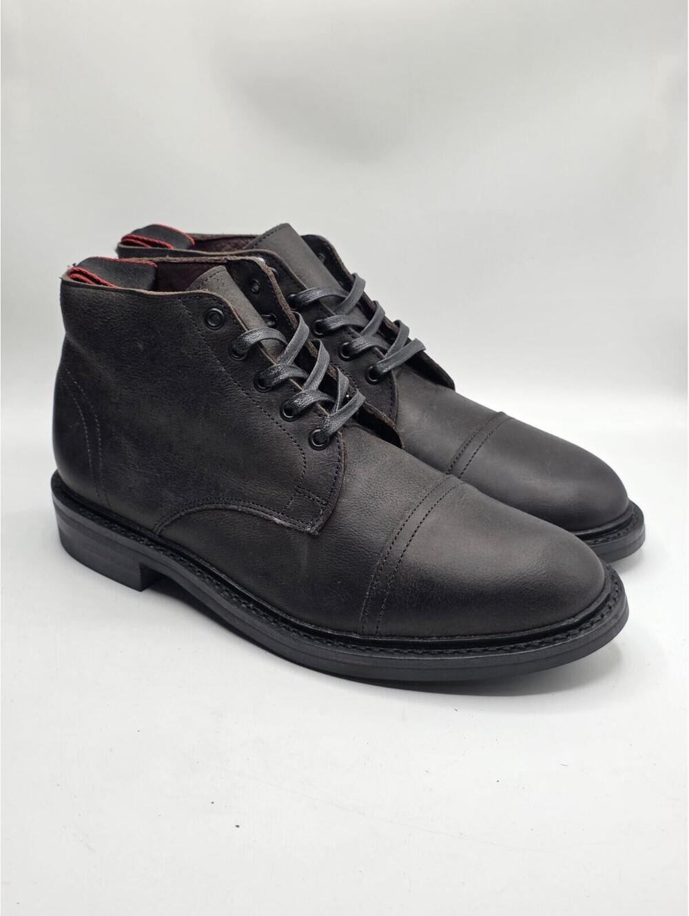 Allen Edmonds Patton Cap-Toe Boots Brown Kudu Leather Mens 7.5 D Dainite Sole